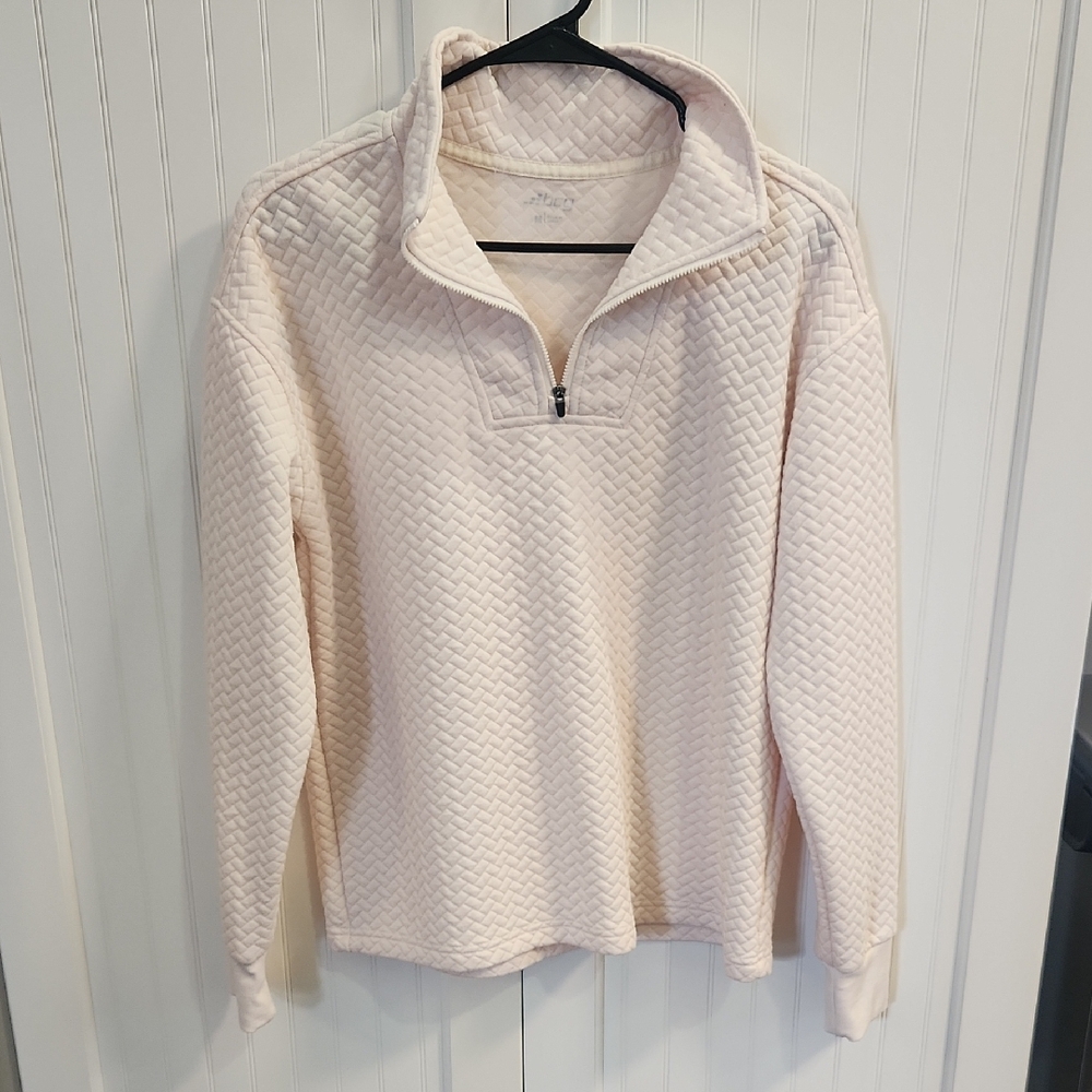 Women's Cream Quilted Sweater